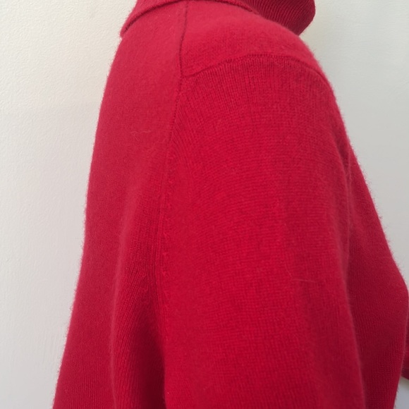 Talbots 100% Cashmere Red Turtlenck Sweater - Picture 6 of 8